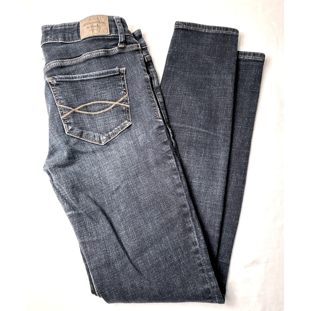 Abercrombie & Fitch Womens Low Rise Dark Wash Skinny Leg Jeans Size 2 Y2K